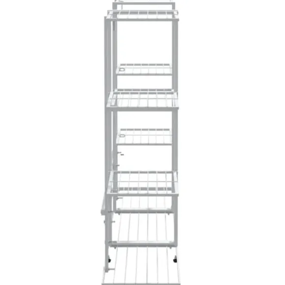 Blomsterstativ i jern - Plantestativ | Farve: Hvid | Størrelse: 94,5x25x89 cm