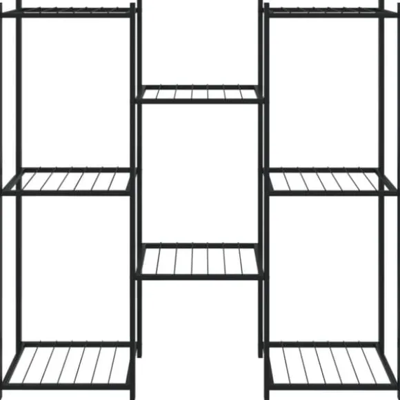 Blomsterstativ i jern til planter og opbevaring | Størrelse: 83x25x80 cm | Farve: Sort