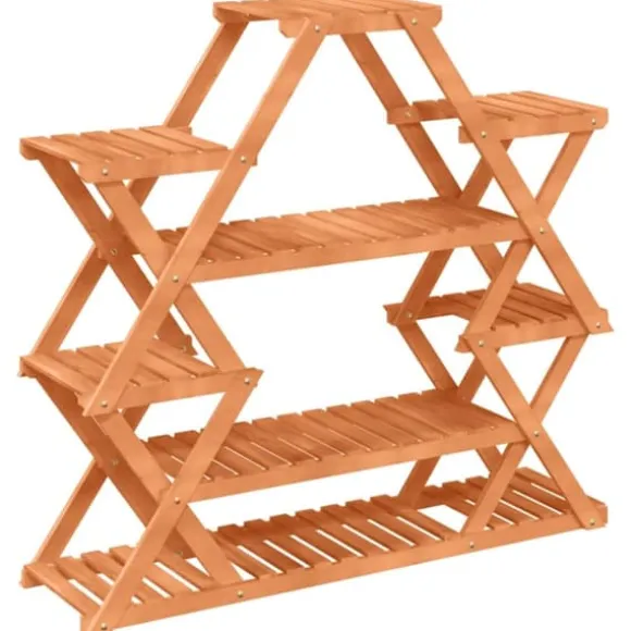 Blomsterstativ i massivt fyrretræ - Plantestativ til indendørs & udendørs brug | Størrelse: 110x25x105 cm