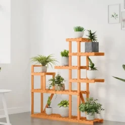 Blomsterstativ i massivt fyrretræ - Plantestativ | Størrelse: 110x25x111 cm