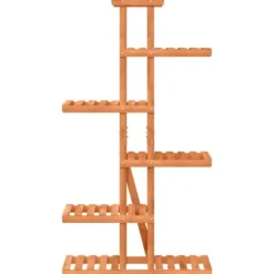 Blomsterstativ i massivt fyrretræ - Plantestativ med plads til planter | Størrelse: 75x25x140,5 cm