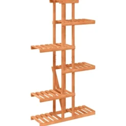 Blomsterstativ i massivt fyrretræ - Plantestativ med plads til planter | Størrelse: 75x25x140,5 cm