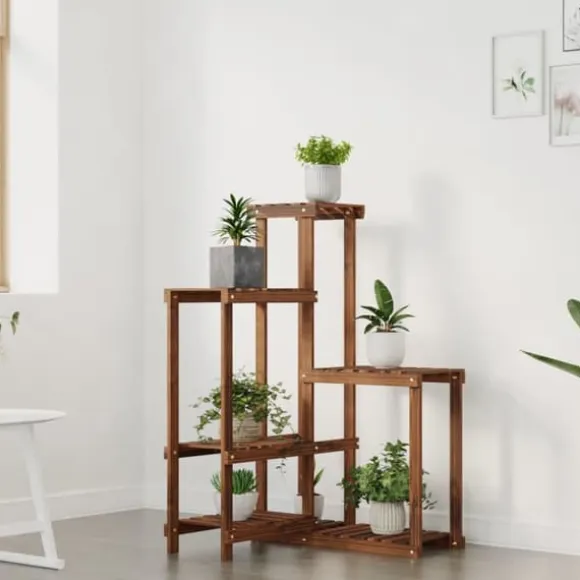 Blomsterstativ i massivt fyrretræ - Plantestativ | Størrelse: 62,5x61,5x101,5 cm
