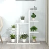 Blomsterstativ i metal - Robust plantestativ til indendørs brug | Størrelse: 94,5x25x88 cm | Farve: Hvid
