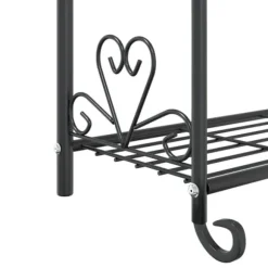 Blomsterstativ i stål – 3-hylder | Farve: Sort | Størrelse: 56x30x96 cm