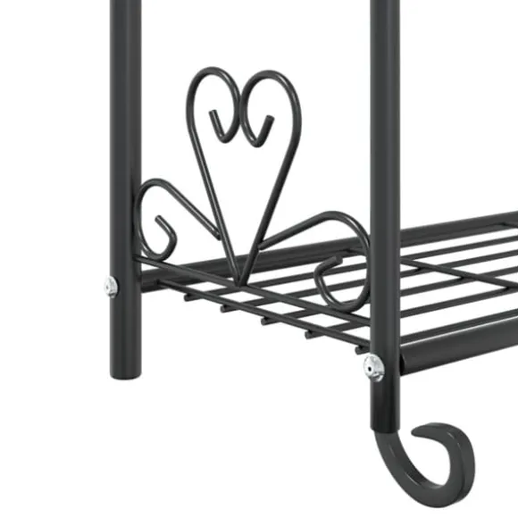 Blomsterstativ i stål – 3-hylder | Farve: Sort | Størrelse: 56x30x96 cm