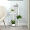 Blomsterstativ med 4 niveauer i metal - Plantestativ | Farve: Hvid | Størrelse: 43x22x76 cm