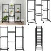 Blomsterstativ med hjul 83x25x83,5 cm jern sort - Blomsterstativ - Blomsterstativer - Home & Living