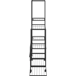 Blomsterstativ med hjul 94,5x25x92,5 cm metal sort - Plantestativ - Plantestativer - Home & Living