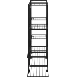 Blomsterstativ med hjul 94,5x24,5x91,5 cm jern sort - Blomsterstativ - Blomsterstativer - Home & Living