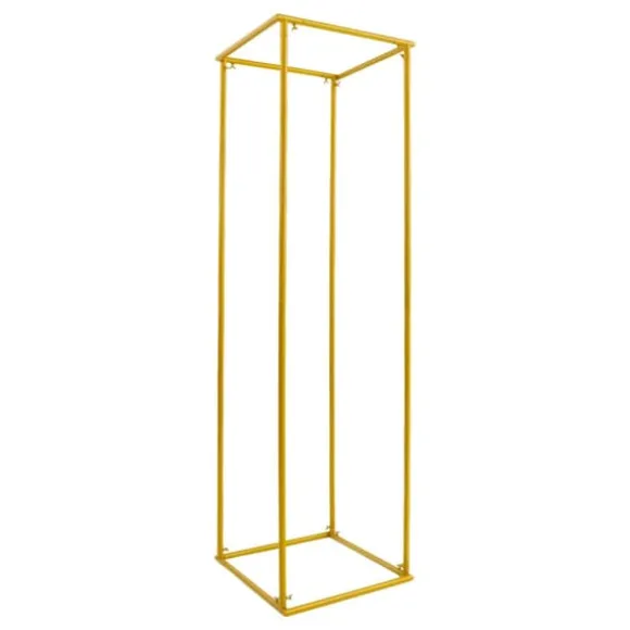 Blomsterstativ til bryllup - Metal gulv-/vasestativ - 50×50×180 cm - Str. L - Høj søjle - Guld