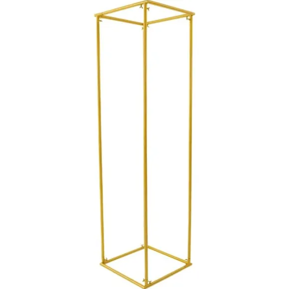 Blomsterstativ til bryllup - Metal gulv-/vasestativ - 50×50×180 cm - Str. L - Høj søjle - Guld