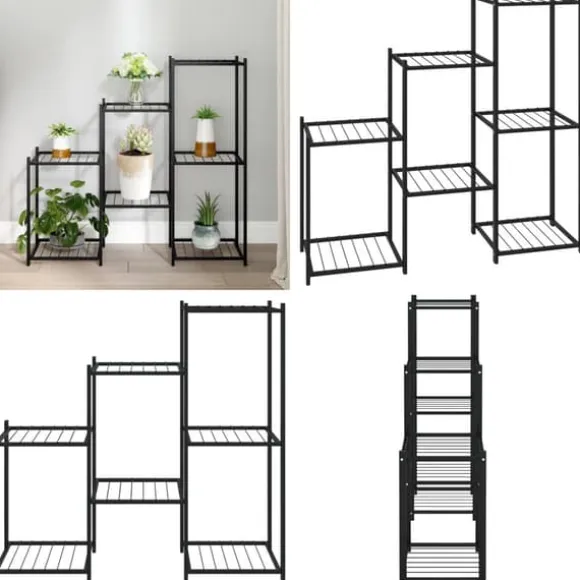 Blomsterstativ 83x25x80 cm jern sort - Blomsterstativ - Blomsterstativer - Home & Living