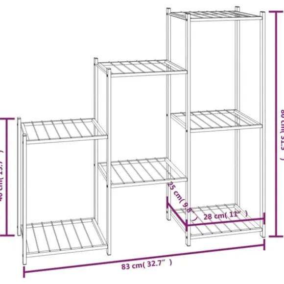 Blomsterstativ 83x25x80 cm jern sort - Blomsterstativ - Blomsterstativer - Home & Living