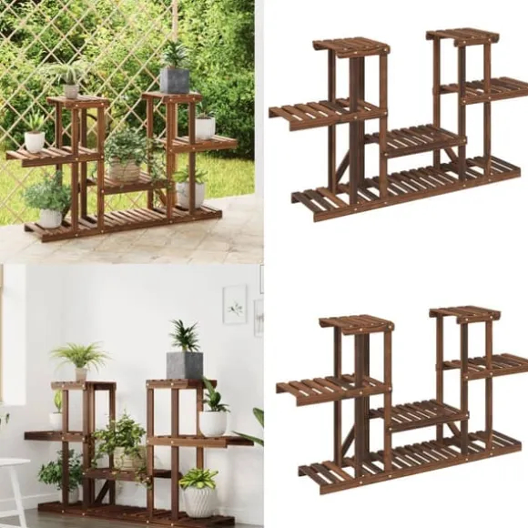 Blomsterstativ 110x25x73 cm massivt fyrretræ - Blomsterstativ - Blomsterstativer - Home & Living