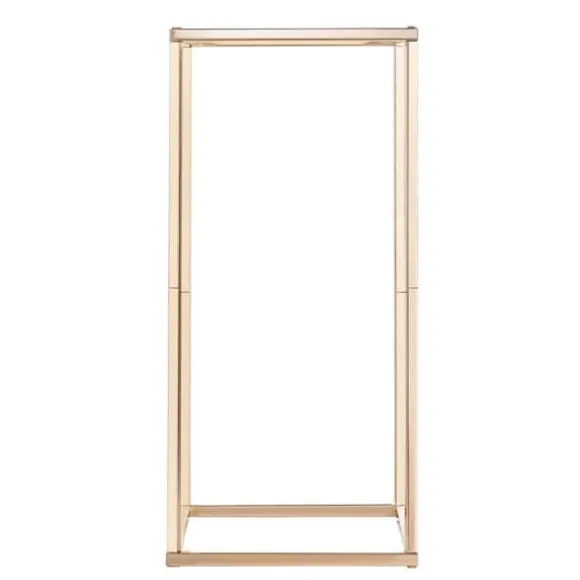 Blomsterstativer - Rektangulære Søjler - Sæt med 10 - 60 cm Højde - Metalramme - Til Bryllup og Fest - Guld