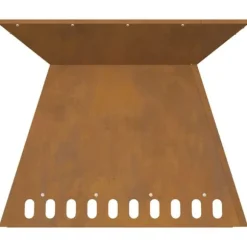 Bålsted i brun forvitret stål - Firkantet design | Størrelse: 60x60x50 cm