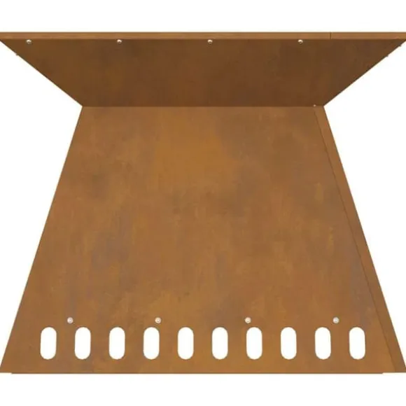 Bålsted i brun forvitret stål - Firkantet design | Størrelse: 60x60x50 cm