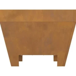 Bålsted i brun stål med ildstedslåg - Firkantet design | Størrelse: 50 x 50 x 38 cm