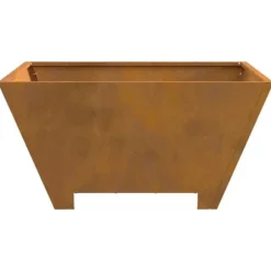 Bålsted i forvitret stål - Kvadratisk bålplads | Størrelse: 60x60x30 cm | Farve: Brun