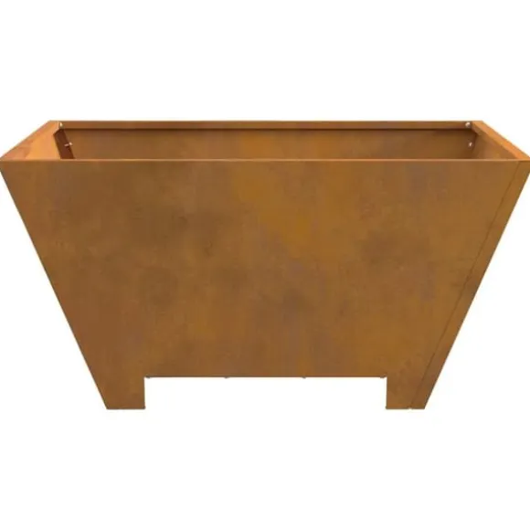 Bålsted i forvitret stål - Kvadratisk bålplads | Størrelse: 60x60x30 cm | Farve: Brun