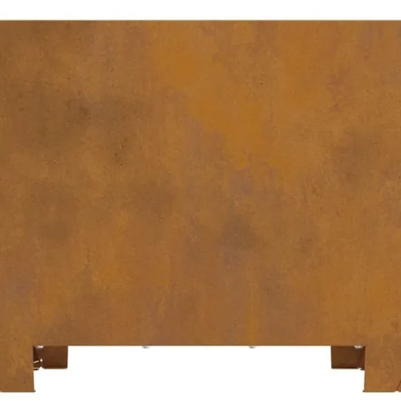Bålsted i forvitret stål - Kvadratisk bålplads | Størrelse: 60x60x30 cm | Farve: Brun
