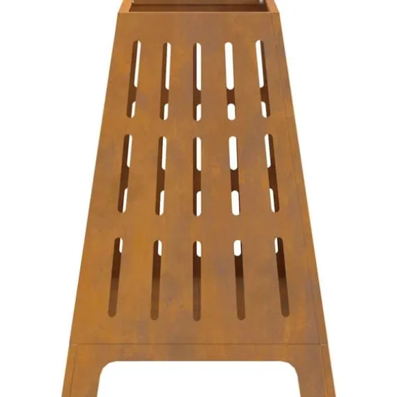 Bålsted i industrielt design - Cylindrisk ildgryde | Størrelse: 50x50x70 cm | Farve: Brun