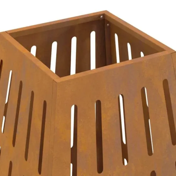 Bålsted i industrielt design - Cylindrisk ildgryde | Størrelse: 50x50x70 cm | Farve: Brun