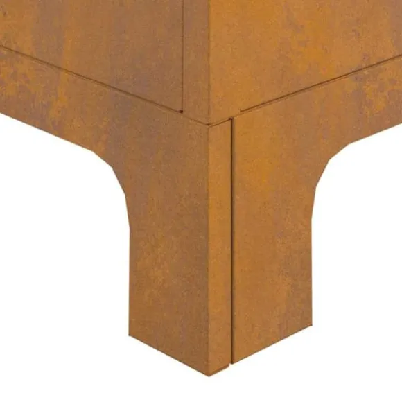 Bålsted i industrielt design - Cylindrisk ildgryde | Størrelse: 50x50x70 cm | Farve: Brun