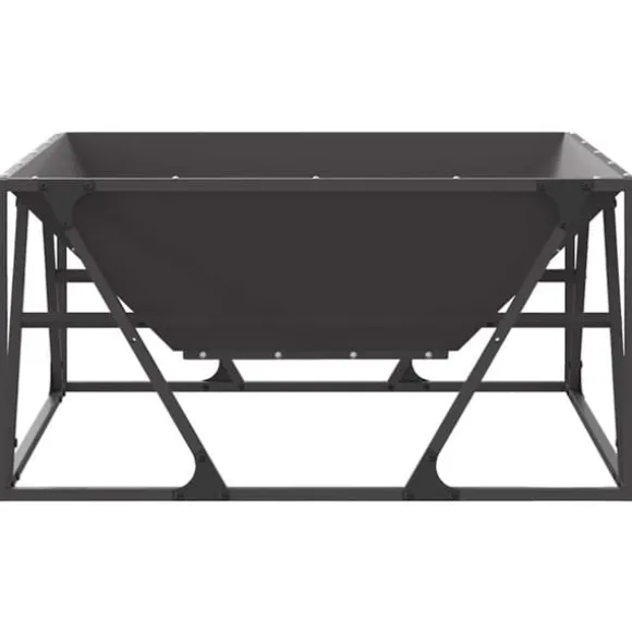 Bålsted i koldvalset stål - Udendørs ildsted | Størrelse: 80x80x40 cm | Farve: Sort