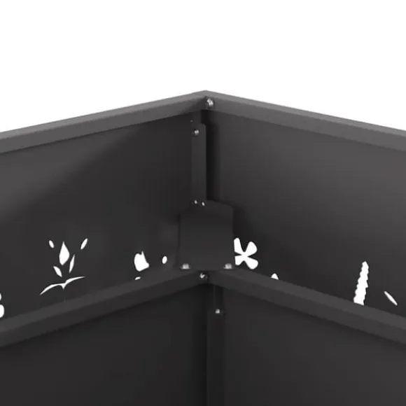 Bålsted i koldvalset stål - Firkantet design | Størrelse: 60x60x30 cm | Farve: Sort