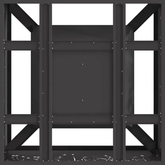 Bålsted i koldvalset stål - Firkantet design | Størrelse: 60x60x30 cm | Farve: Sort