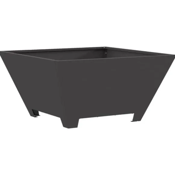 Bålsted i koldvalset stål - Kvadratisk design | Farve: Sort | Størrelse: 60x60x30 cm