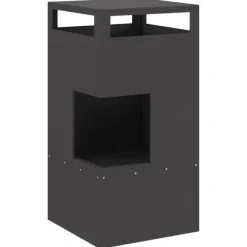 Bålsted i koldvalset stål - Moderne ildkurv til udendørs brug | Størrelse: 50x50x100 cm | Farve: Sort