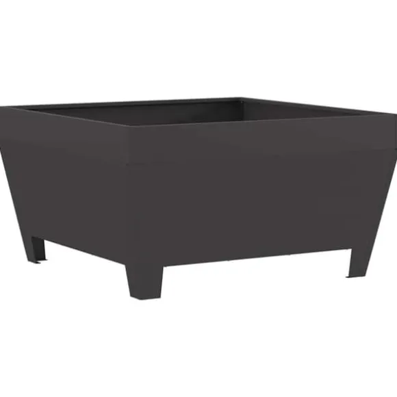 Bålsted i Koldvalset Stål - Firkantet Ildsted | Farve: Sort | Størrelse: 80x80x43 cm