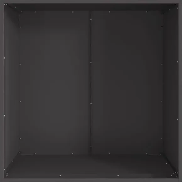 Bålsted i Koldvalset Stål - Firkantet Ildsted | Farve: Sort | Størrelse: 80x80x43 cm