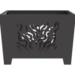 Bålsted i Koldvalset Stål - Firkantet Design til Udendørs Brug | Farve: Sort | Størrelse: 60x60x40 cm