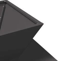 Bålsted i stål - Kubisk design til udendørs brug | Farve: Sort | Størrelse: 50x50x40 cm