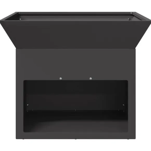Bålsted i stål - Kubisk design | Farve: Sort | Størrelse: 50x50x40 cm