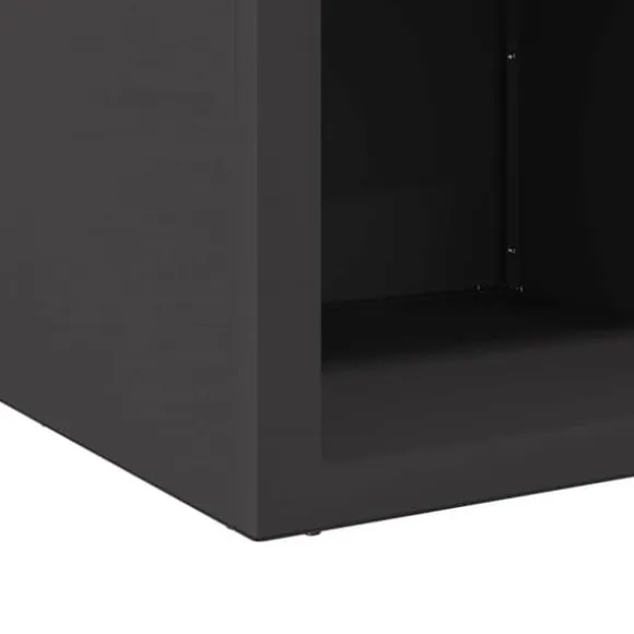 Bålsted i stål - Kubisk design | Farve: Sort | Størrelse: 50x50x40 cm