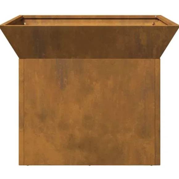 Bålsted kubisk ildsted i rusten stål - Outdoor fire pit | Størrelse: 50x50x40 cm