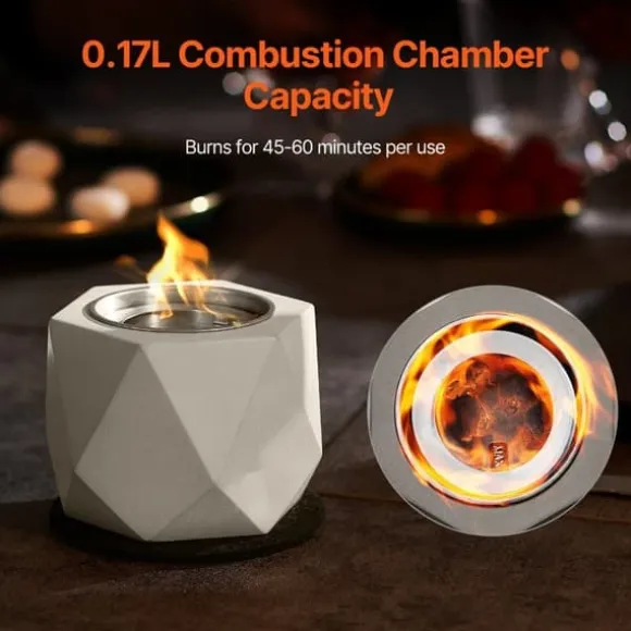 Bordplade Fire Pit Bowl, Betonpejs til Indendørs og Udendørs Brug, Holdbar, Moderne Design, Perfekt til Patio