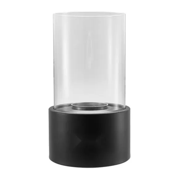Bordplade Pejs, 6 tommer Metal Fire Pit, Indendørs/UDENDØRS, med glas, stilfuld design, sikkert og effektivt varmeelement