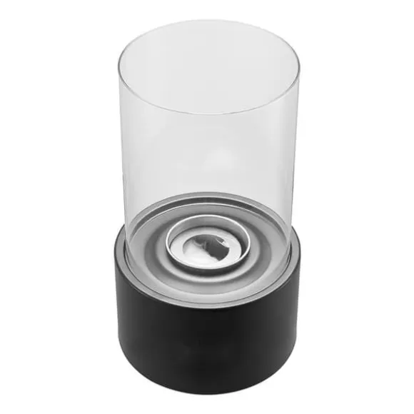 Bordplade Pejs, 6 tommer Metal Fire Pit, Indendørs/UDENDØRS, med glas, stilfuld design, sikkert og effektivt varmeelement