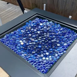 Brandglas 3/4-tommer, 10 LBS Pejsglassten, Koboltblå til Bålplads