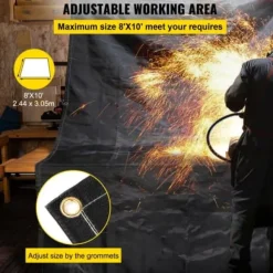 Brandtæppe, 2-pak 2,4x3 m sort, glasfiber flammehæmmende