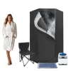 Bærbar damp sauna, 1350W, 3L vandtank, 5-60 minutters tidsinterval, 9 justerbare varmeindstillinger, rummelig femkantet telt
