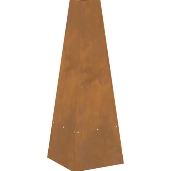 Bærbart bålsted i forvitret stål - Udendørs komfur | Størrelse: 35x35x100 cm