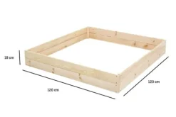 Bæredygtig 120x120x18 cm Fyrretræs Højbed til Økologisk Havearbejde