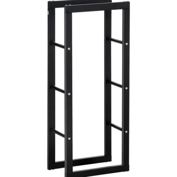 Brændeholder 40×25×100 cm, stål, op til 100 kg, sort